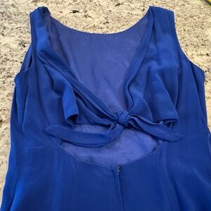 Maggy London Royal Blue Sheath Maxi Dress with Open Back